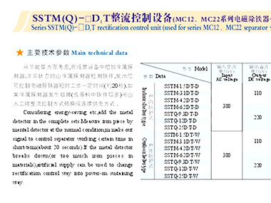 Series SSTM(Q)-□D1T rectification control unit(Usid for MC12、MC22 separator+metal detector control)